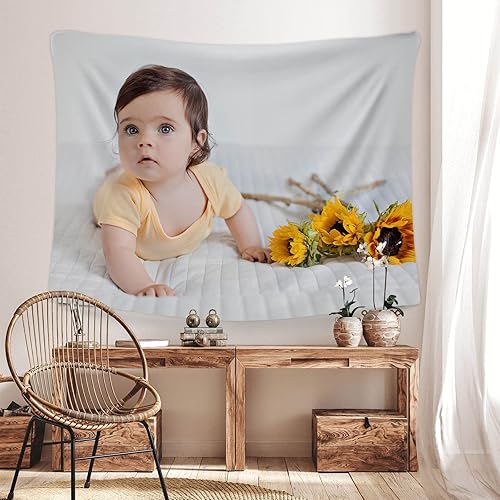 Miniatura 4 de Mocsicka Pancartas y letreros personalizados para cargar imágenes de tapiz para dormitorio (negro, 90 x 60 pulgadas horizontal)