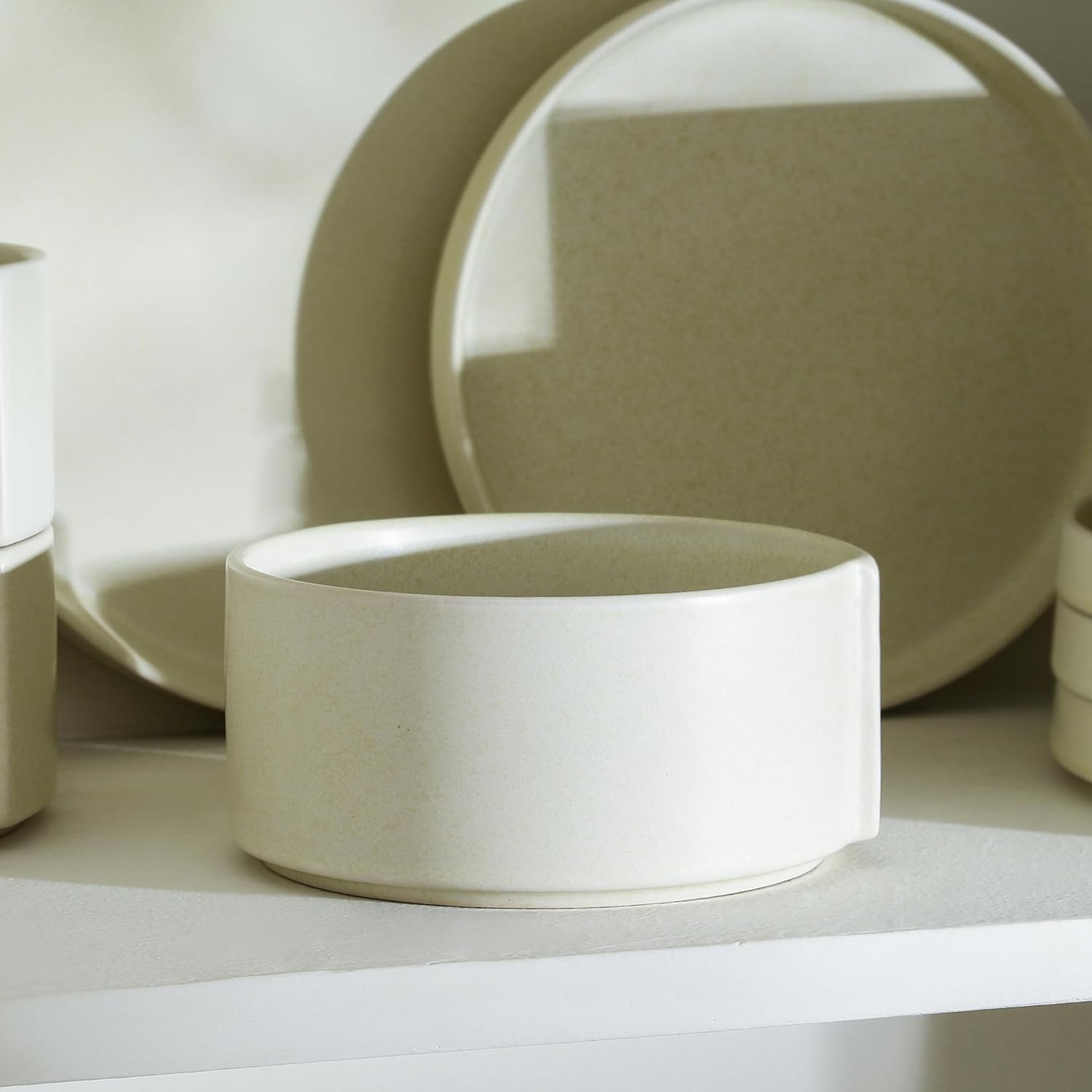 Stone Lain Bao 4-Piece Bowl Set Stoneware, Beige
