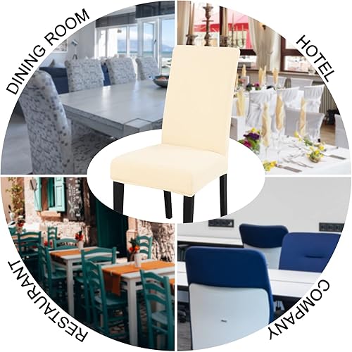 Miniatura 8 de JQinHome 4 fundas protectoras para sillas de comedor, de alta elasticidad, extraíbles y lavables, para el hogar, fiesta, hotel, ceremonia de boda