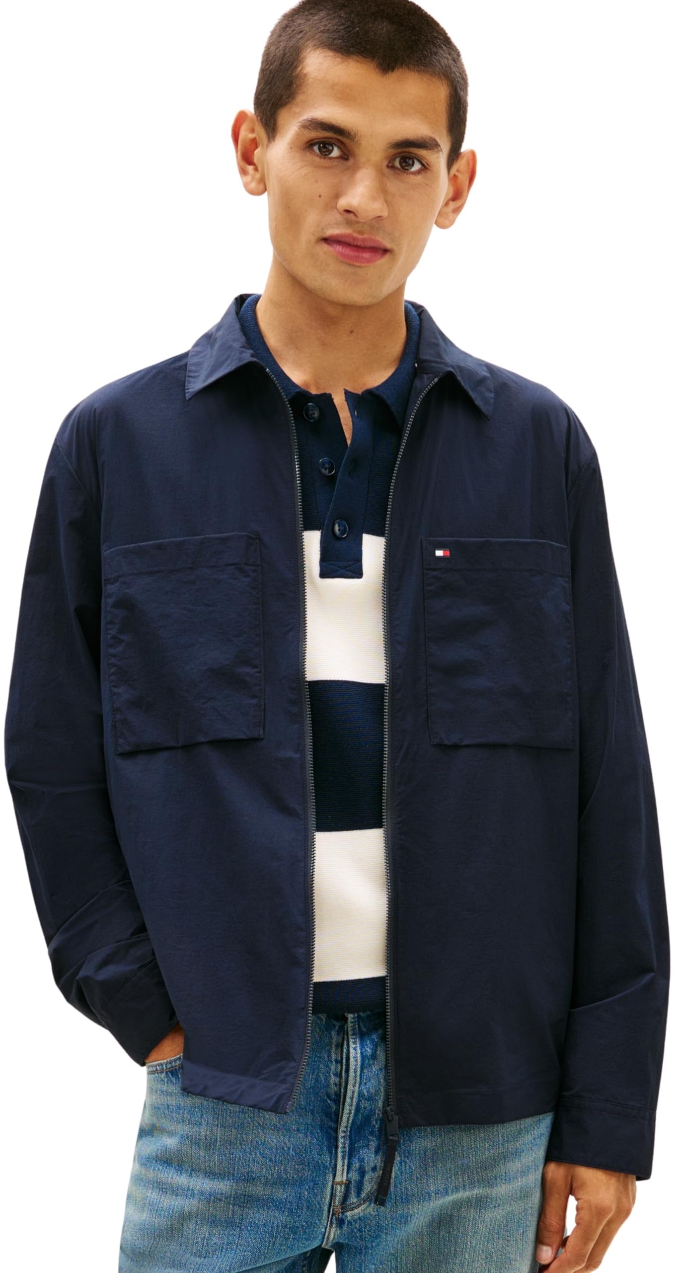 Tommy Hilfiger Tech Overshirt, Navy, Size 2Xl, Men