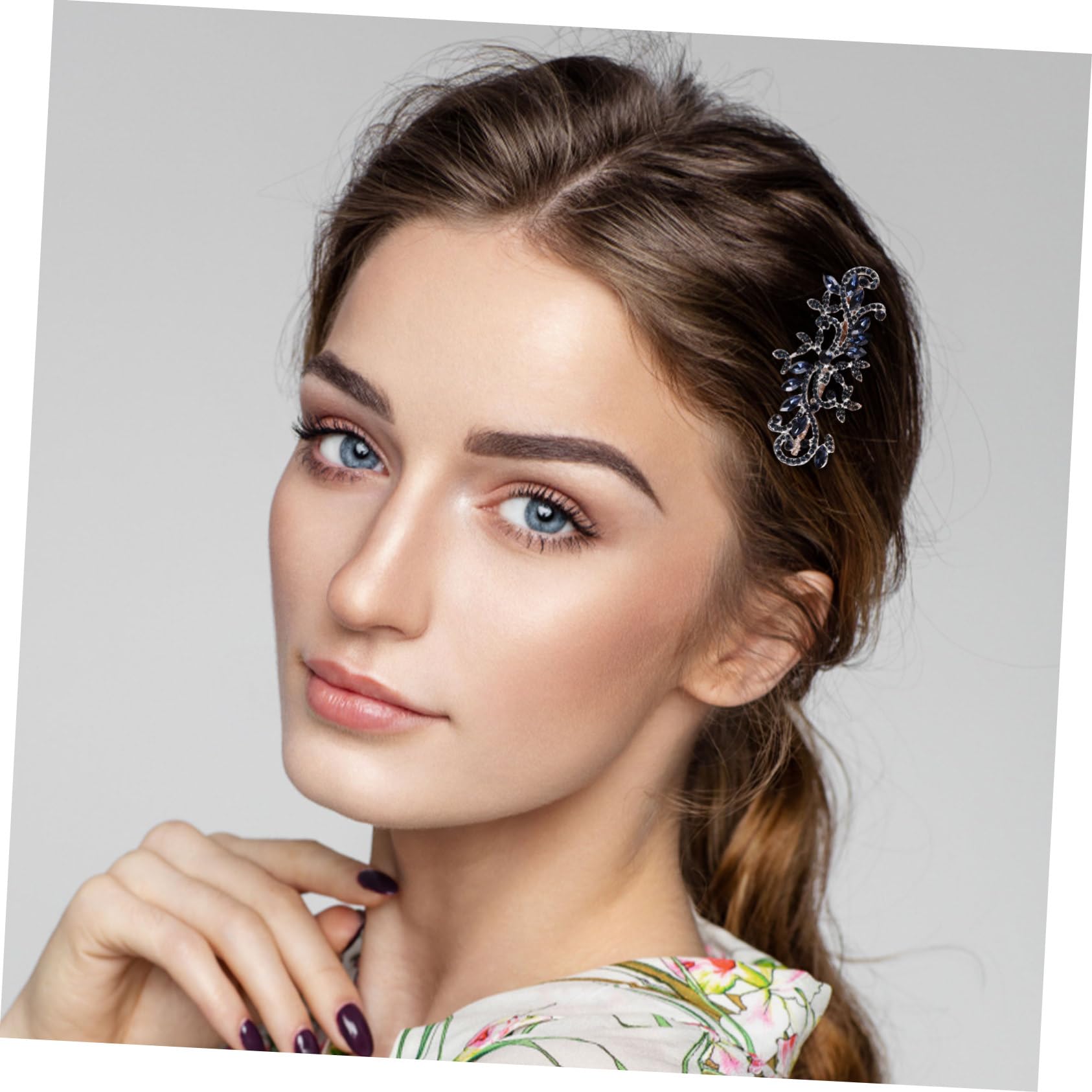 Garneck Navy Blue Rhinestone Hair Comb, Elegant Vintage Bridal Hair Accessories for Women - Image 3