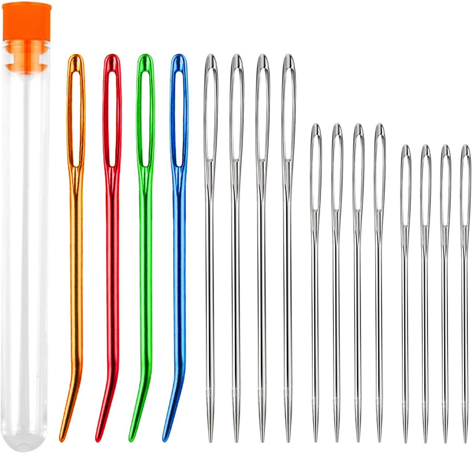 16 Pcs Large Eye Blunt Needles,Yarn Knitting Needles Tapestry Needles Big Eye Darning Needle Large Eye Stitching Needles Hand Sewing Needles Knitting Needle Wool Needles for Sewing Up Crochet Leather