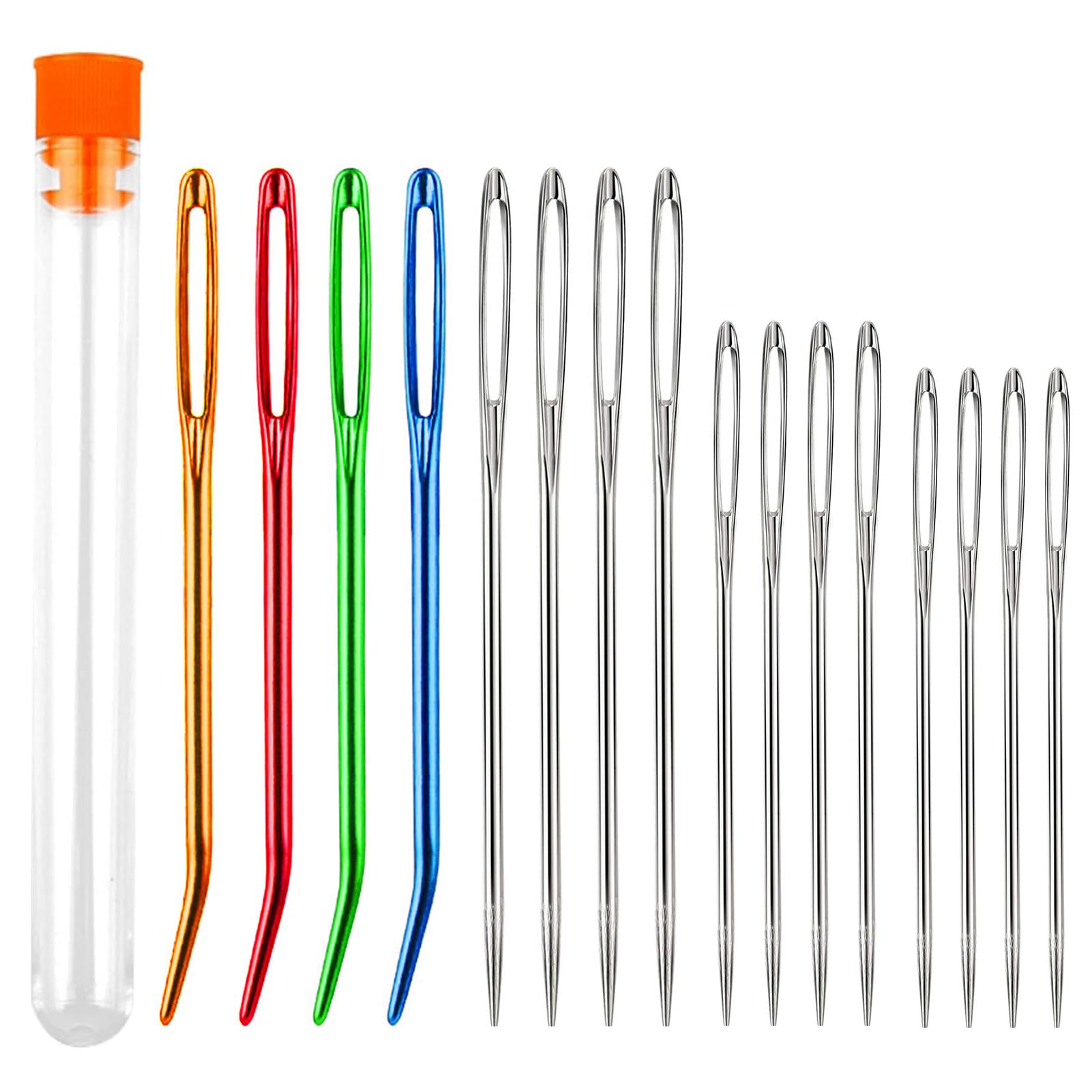 16 Pcs Large Eye Blunt Needles,Yarn Knitting Needles Tapestry Needles Big Eye Darning Needle Large Eye Stitching Needles Hand Sewing Needles Knitting Needle Wool Needles for Sewing Up Crochet Leather