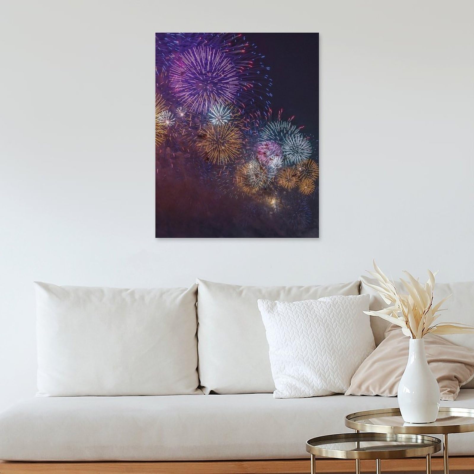 Amazon.co.jp: 絵画 美しい空にカラフルな花火インテリア 絵画