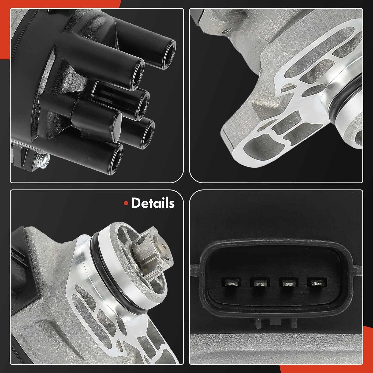 A-Premium Ignition Distributor with Cap and Rotor Compatible with Kia Sephia 1994-1995 1.6L & Mazda 323 1993-1994 1.6L, MX-3 MX3 1992-1993 1.6L