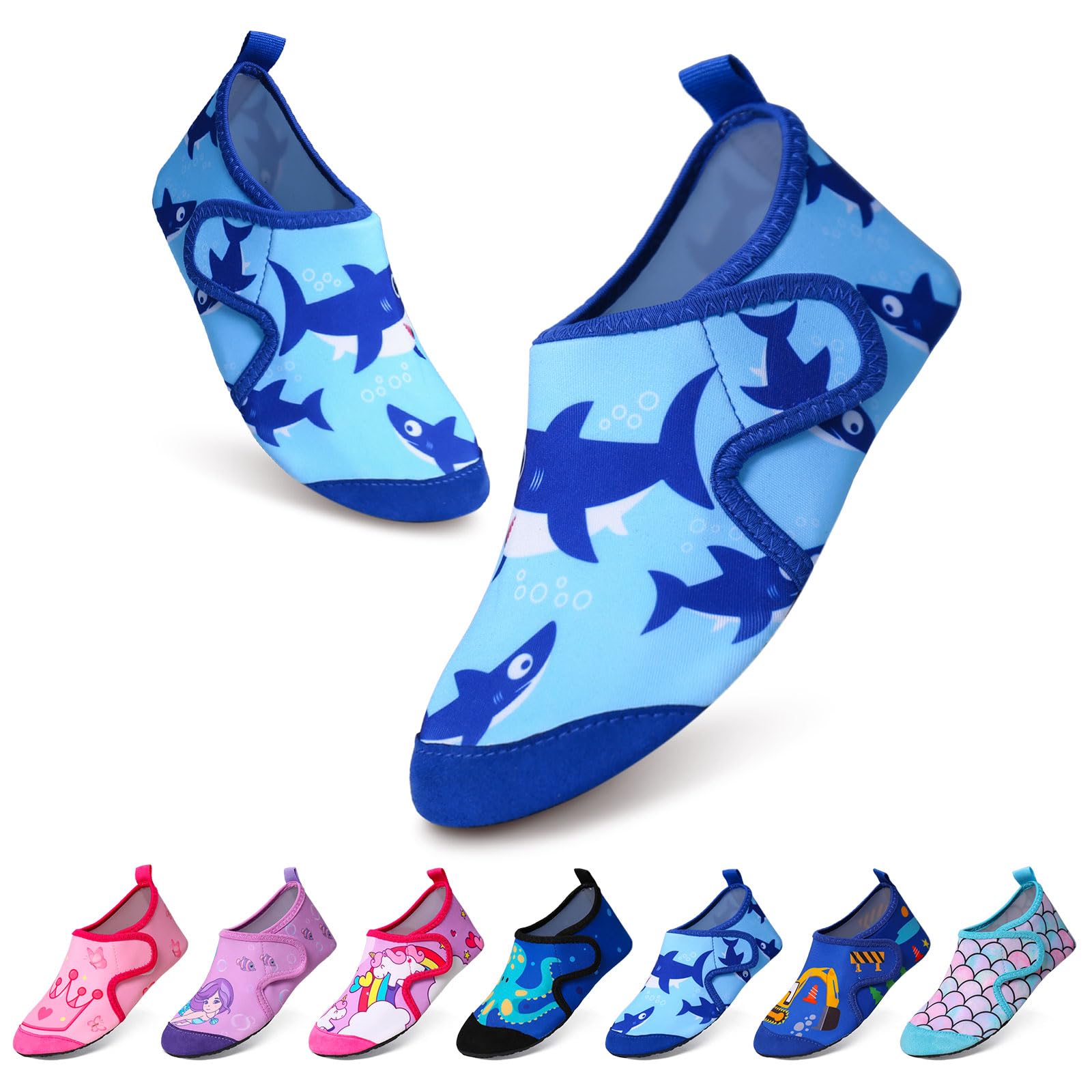 Tolaler Calcetines de Piscina Bebe, Zapatos de Playa para Niños con Suela Gruesa Antideslizante Zapatos de Playa para Niños Flexible Transpirable Secado Rápido Niños Niña 22-35EU