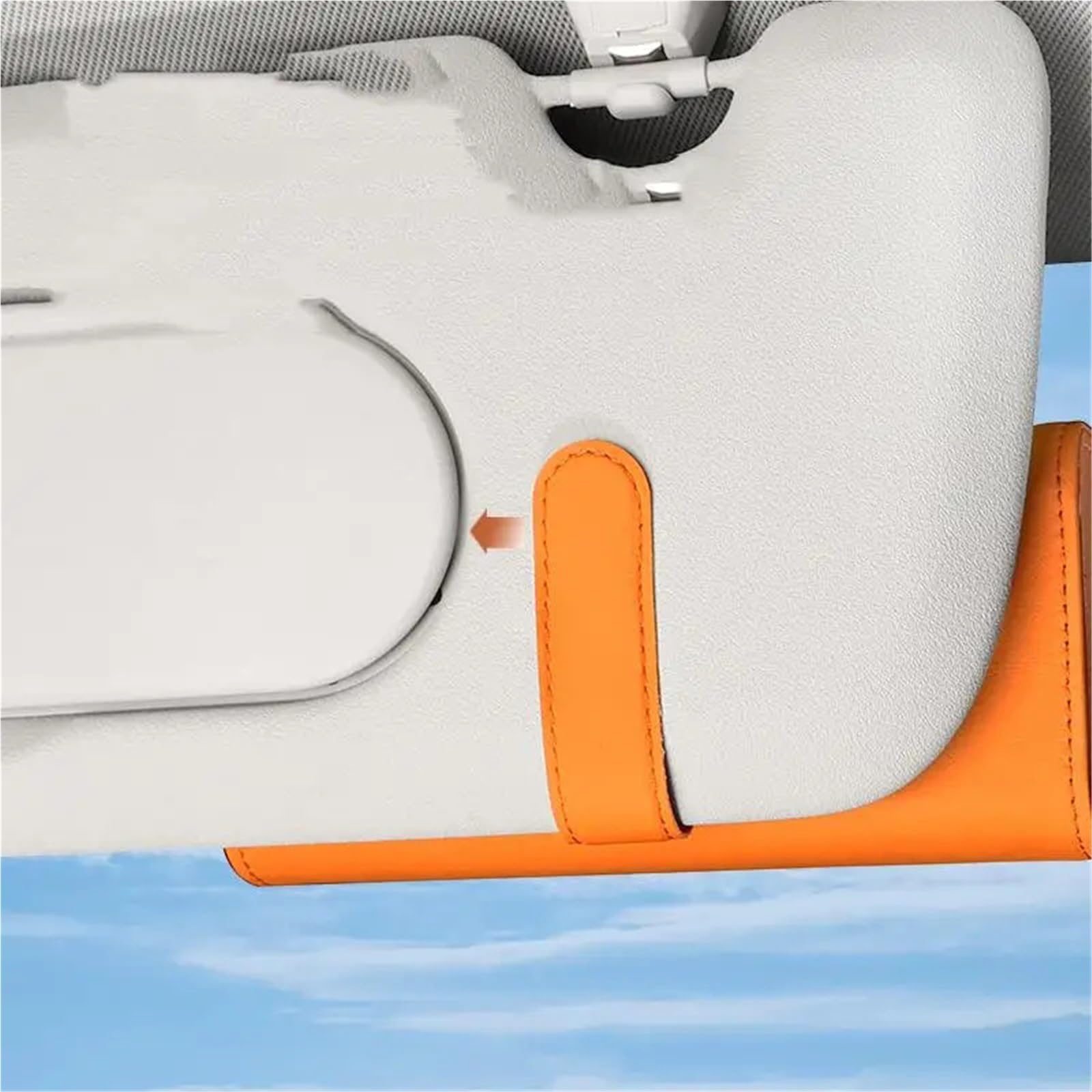 Soporte Gafas Coche Soporte de Gafas de Sol for Visera de Coche, Estuche Organizador de Cuero for Gafas de Sol con Cierre magnético Oculto(Beige)
