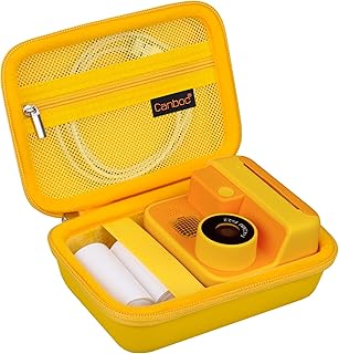 Canboc Kids Camera Case Compatible with Anchioo/Dylanto Kids Instant Print Camera, Video Camera Bag fit Print Paper, USB Cable, Yellow (Case Only)