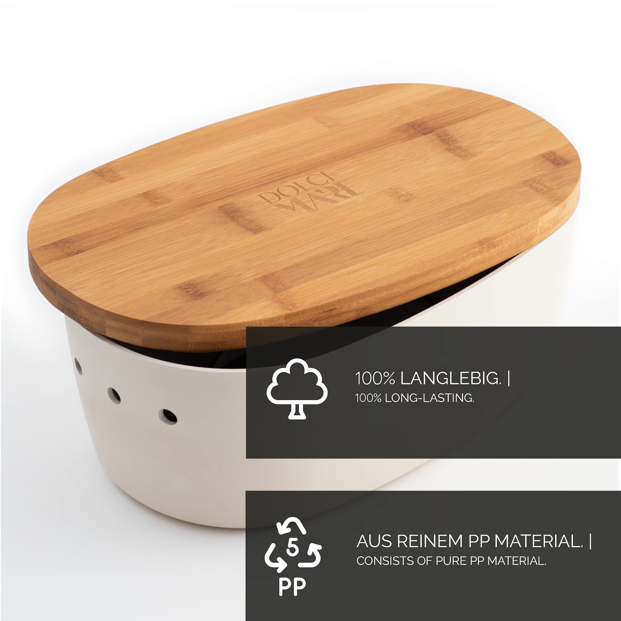 DOLCE MARE Bambus Brotbox - Hbscher Brotkasten - extrem praktischer  Brottopf - Ausgefallener Brotkorb aus Holz - Brotbehlter - Bread Bin -  tolle Geschenkidee : Amazon.de: Kche, Haushalt & Wohnen