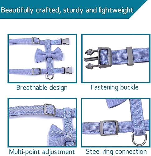 Miniatura 6 de Juego de arnés y correa para gatos para caminar al aire libre, arnés para gatos a prueba de escape, Ddzmz a prueba de escape, malla suave,