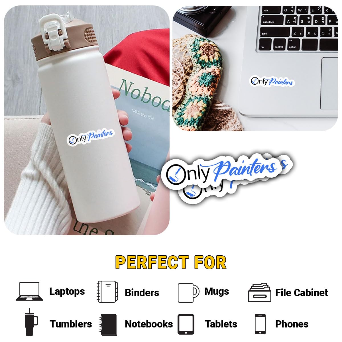 3 adesivi solo pittori adesivi pittori adesivi pittura appaltatori regalo per cappello duro casa pittori colletti blu solo lavoratori pittori auto decalcomania per laptop bottiglia d'acqua cassetta