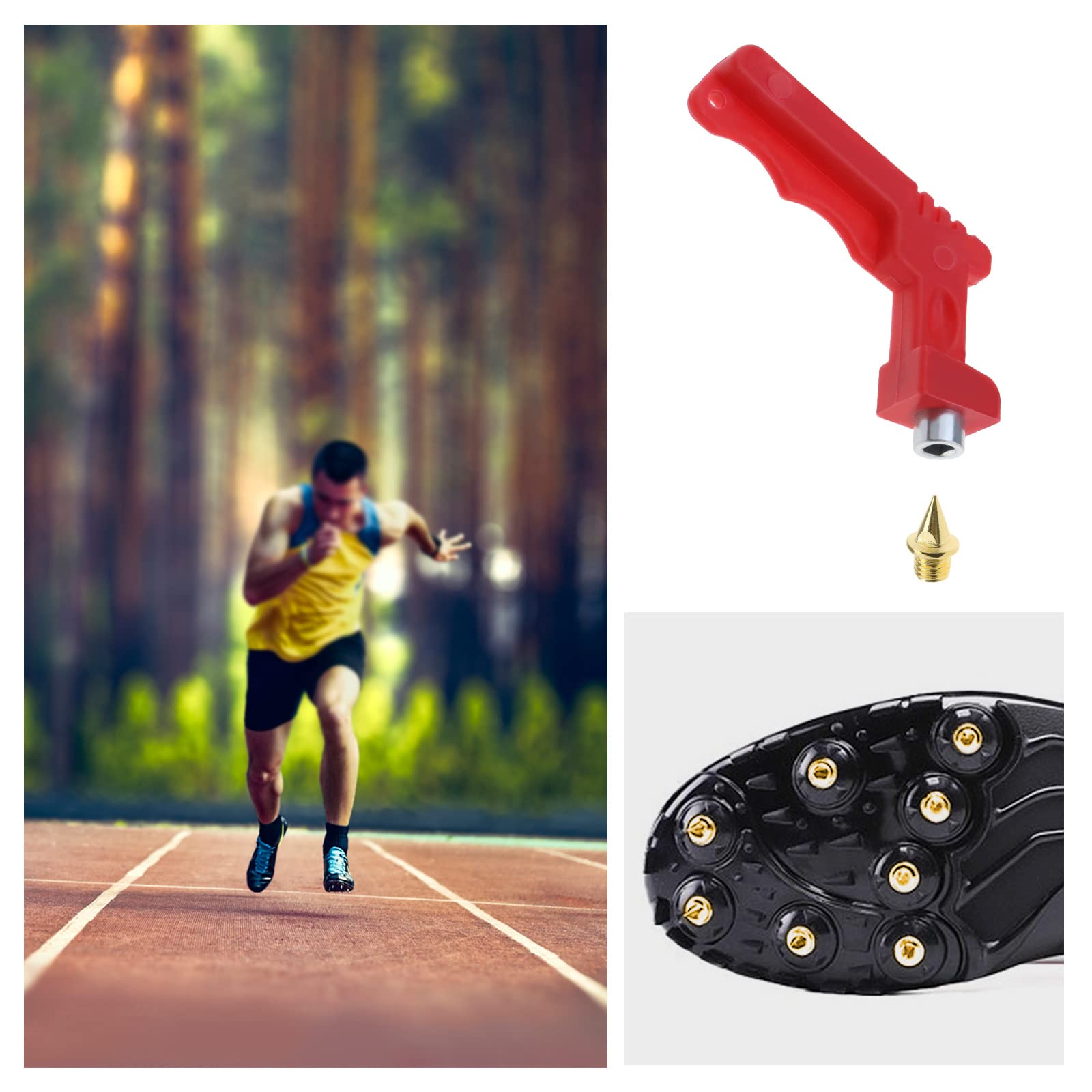 Crampons de rechange en acier 7 mm pour chaussures de sport longues pistes Doré
