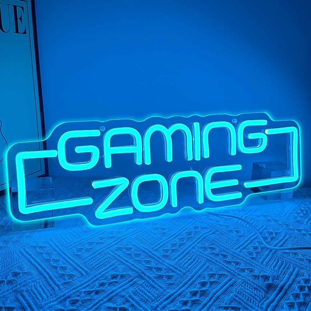 Gaming Zone Neon Sign,Game Zone Neon Signs for Teens Gamer Room Decor, Gaming Light Sign for Game Wall Decor, Led USB Powered for Gamer Gifts Boys, Kids