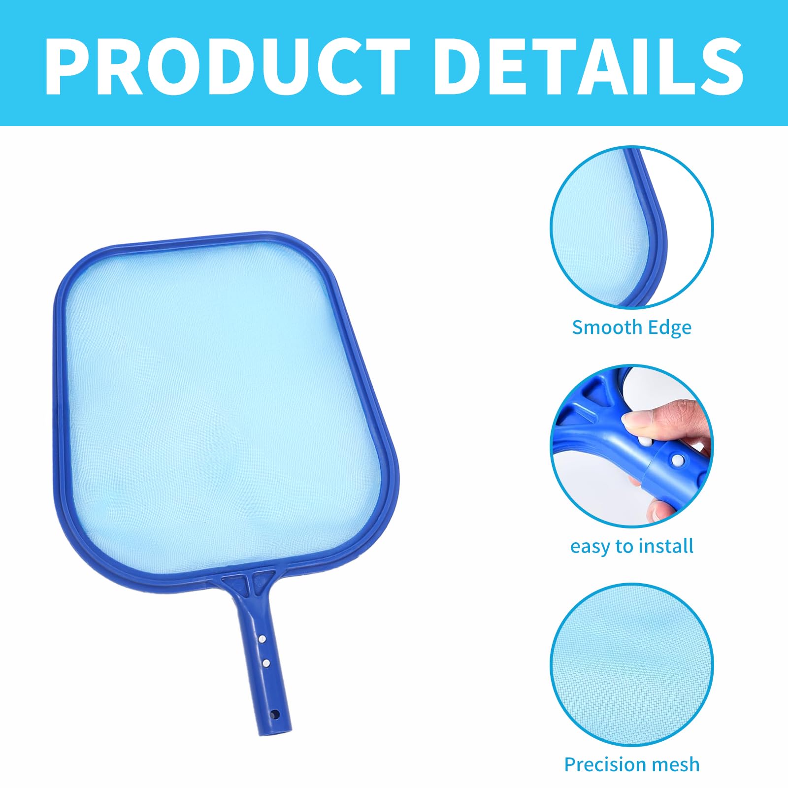 Épuisettes de Piscine Lot de 2 - Filet de Nettoyage Robuste pour Feuilles et Saleté