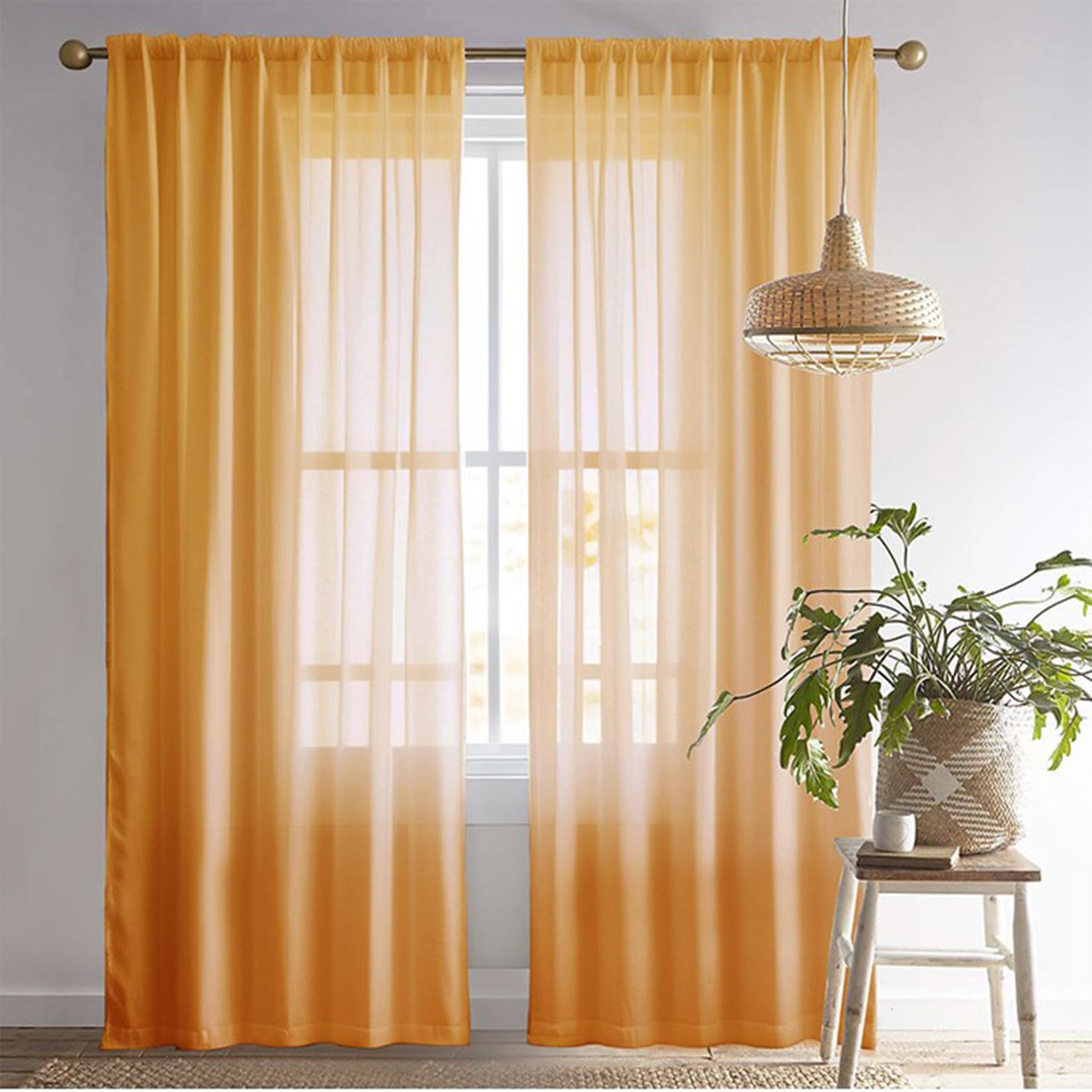 Rideau semi-transparent orange HOCEDO pour bureau lumineux