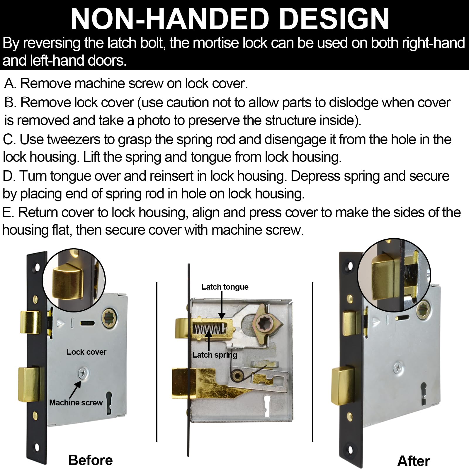 Antique Mortise Lock Set - Secure Your Doors -4