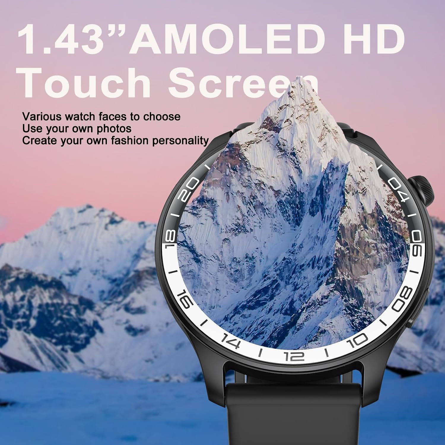 2026 Smartwatch Uomo Donna, 1.43" HD AMOLED Orologio Smartwatch con Chiamate e Whatsapp, Orologio Digitale con 100+Sport, SpO2/Sonno/Cardiofrequenzimetro, IP68 Impermeabile Smart Watch per iOS Android