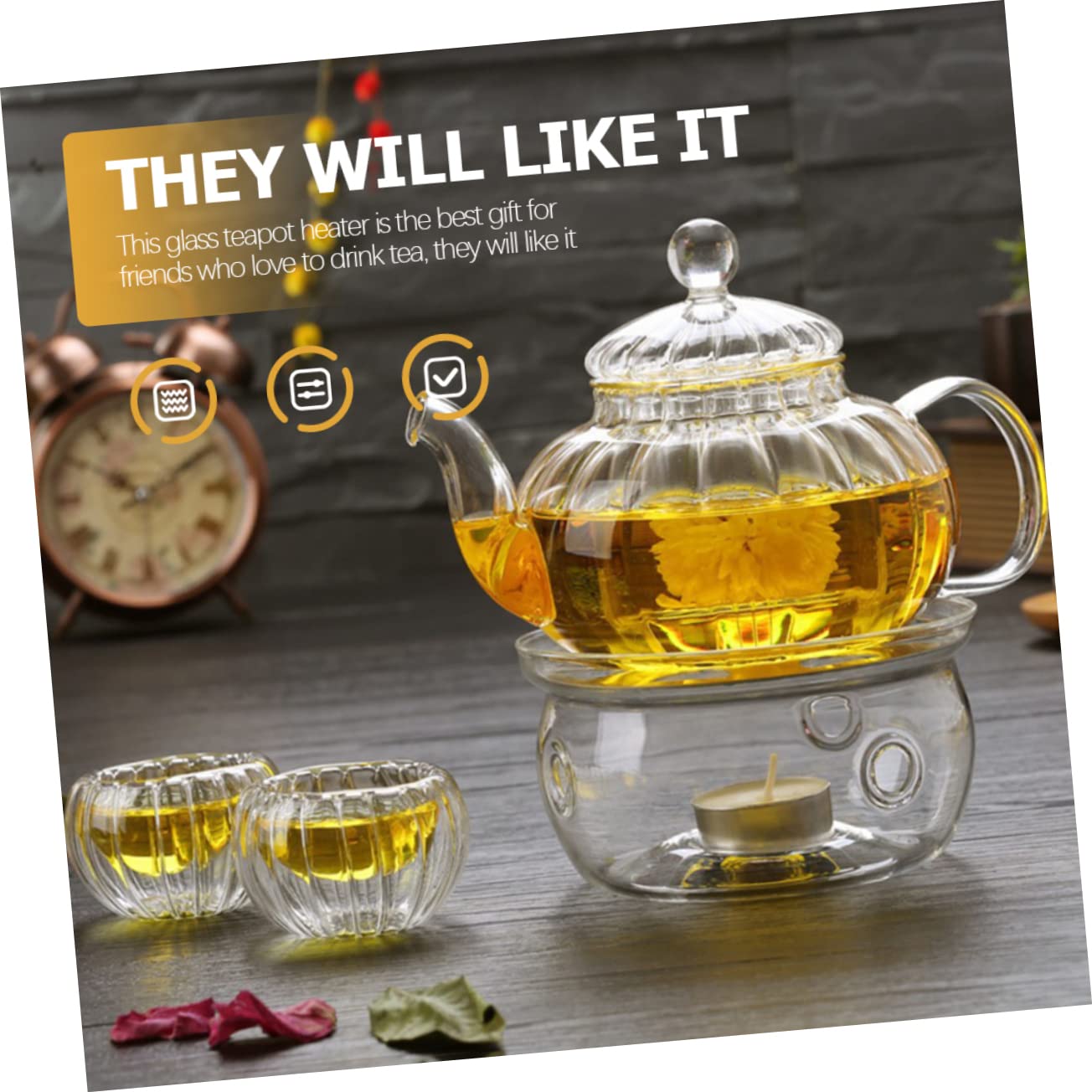 Amosfun 3 Pz scalda tè scalda caffettiera strumento di riscaldamento del tè Candelieri arredamento scaldavivande base scalda teiera scaldacandele in Alto borosilicato