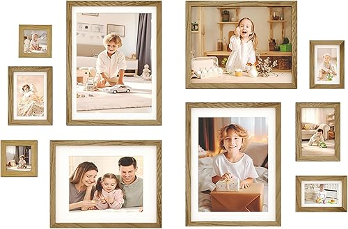 Miniatura 23 de Egofine Juego de 12 Marcos para Pared de Galería Negros de Madera Maciza, Marcos para Collage de Arte de Pared para Decoración del Hogar