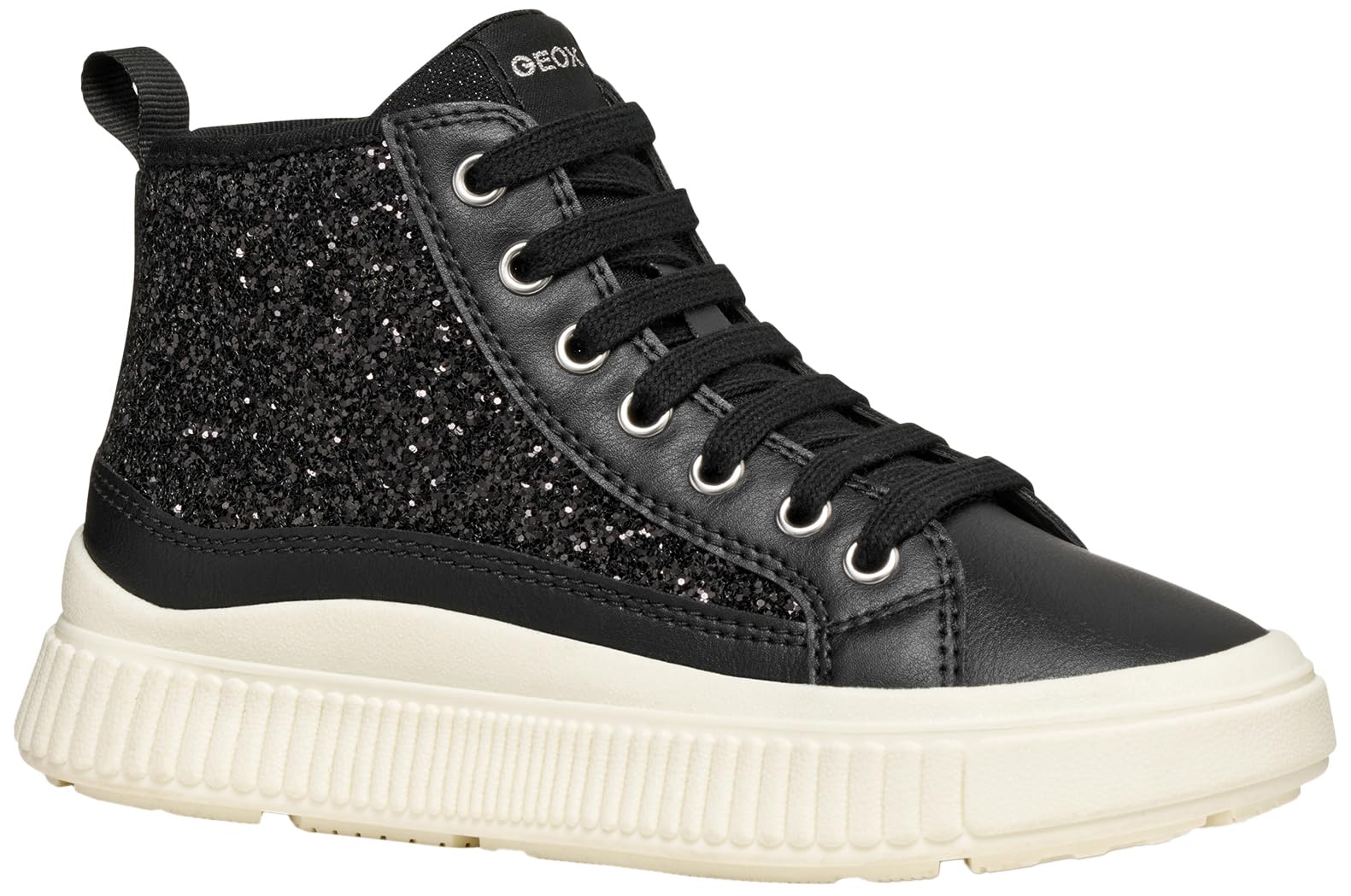 Geox J LAQUINNY Girl Sneaker, Black, 12.5 UK