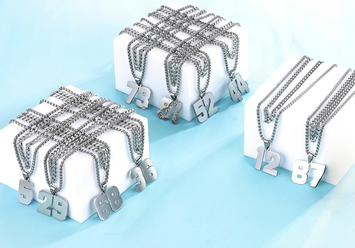 Personalized Jersey Number Layered Necklaces for Men Stainless Steel Athletes Sports Number Chain for Men Baseball Basketball Football Gifts - Image 7