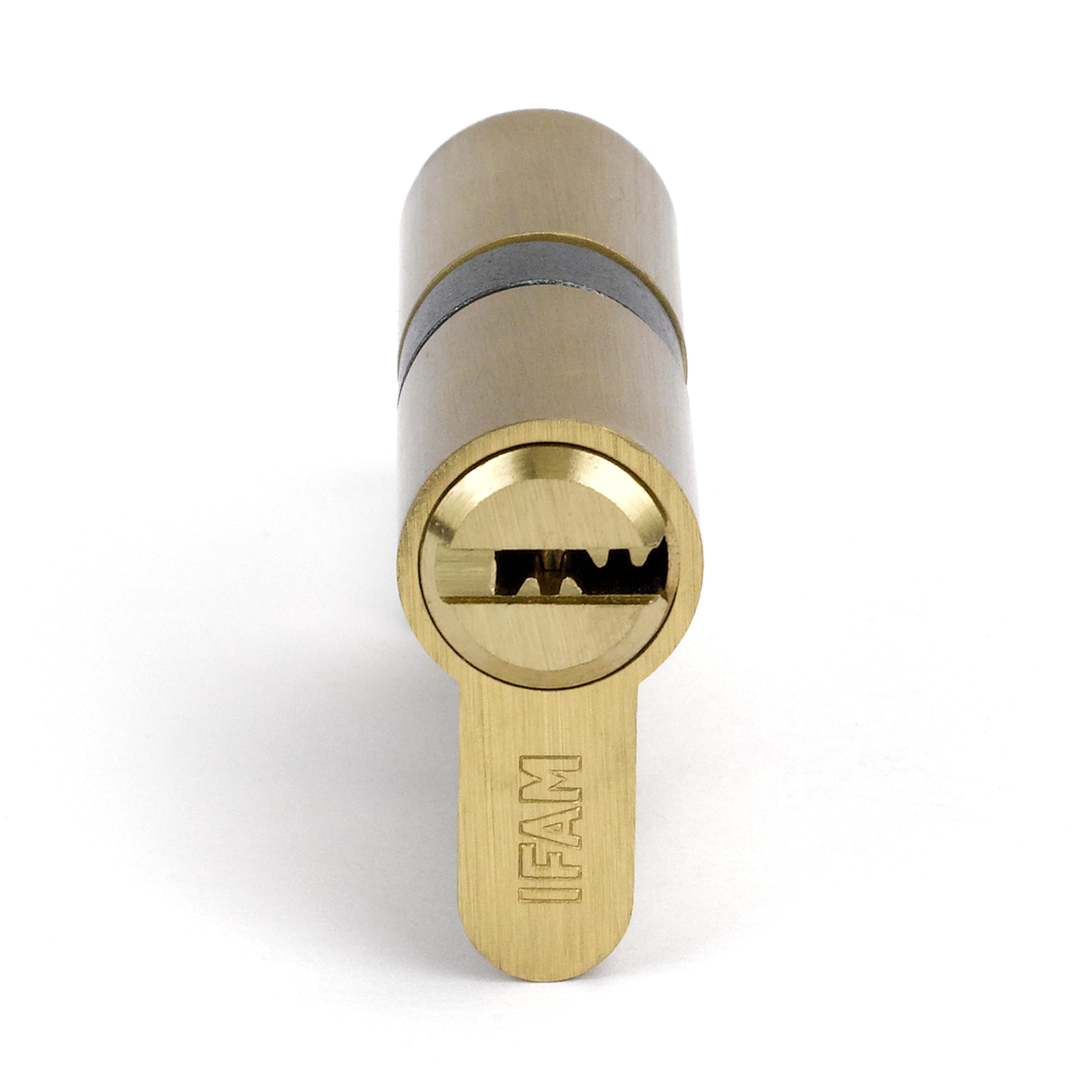 IFAM Cylinder Start STRP3030L 30 x 30 mm Brass Faced Cylindrical Security Lock with 5 Nickel Plated Steel Security Keys