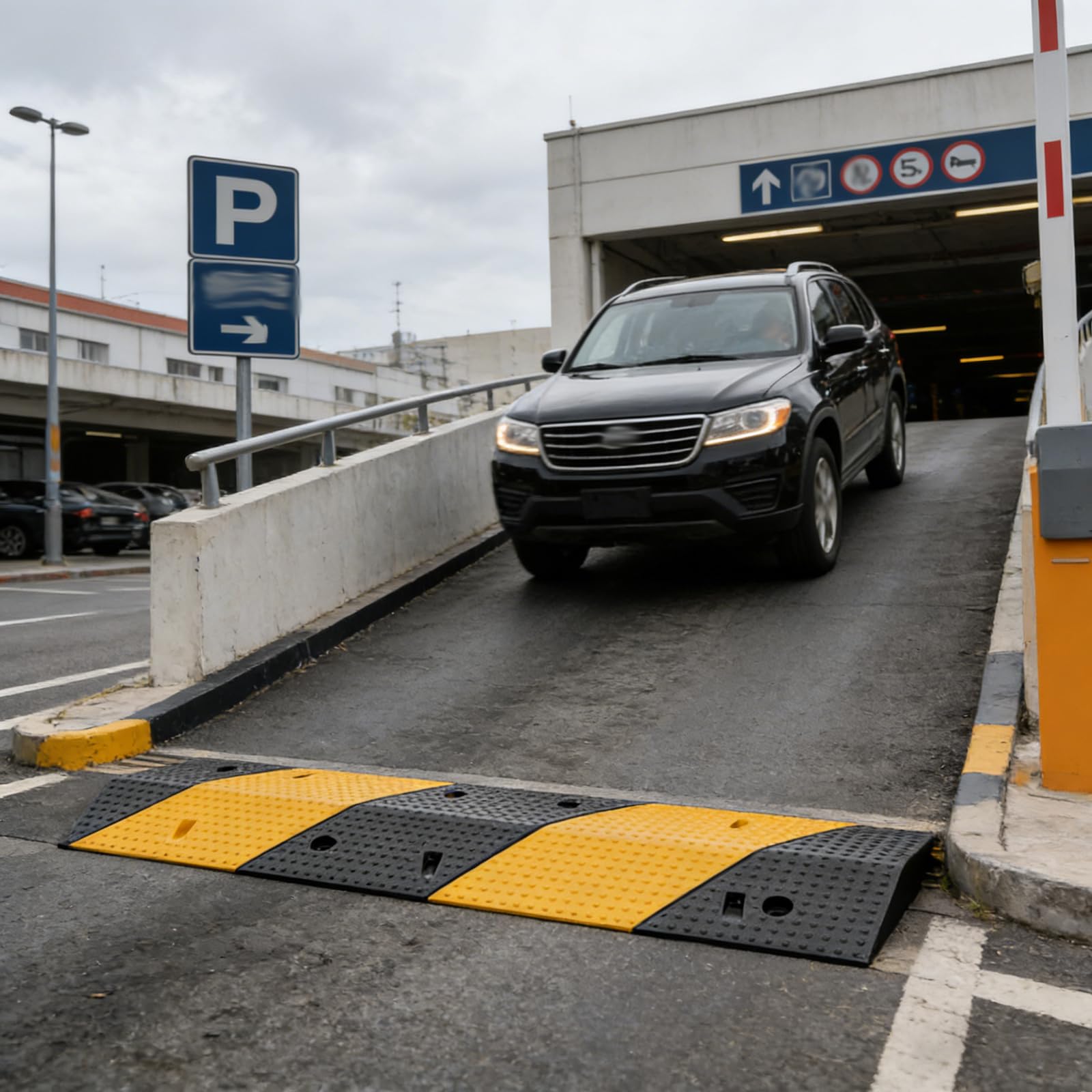 Badenes De Goma,Reductor De Velocidad,Reductor Velocidad Coche,Badenes De Goma para Rampa Garaje,Antideslizante Badenes para Garaje,FáCil De Instalar,para Rampa,Garaje,Carretera