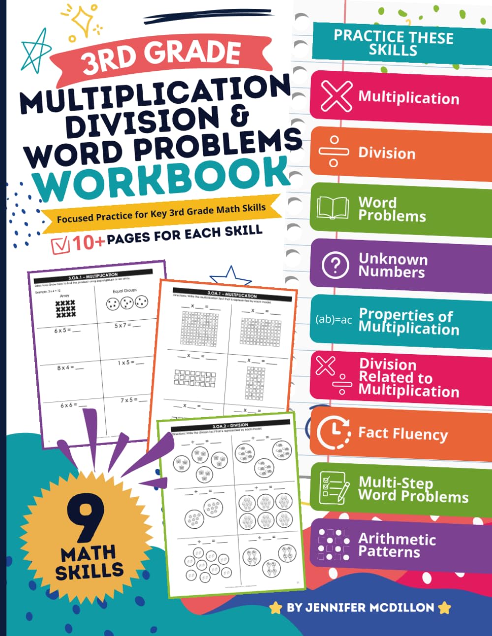 3rd Grade Multiplication Division & Word Problems Workbook: Multiplication, Division, Word Problems, Unknown Numbers, Properties of Multiplication, ... Math Patterns (3rd Grade Math Workbooks)