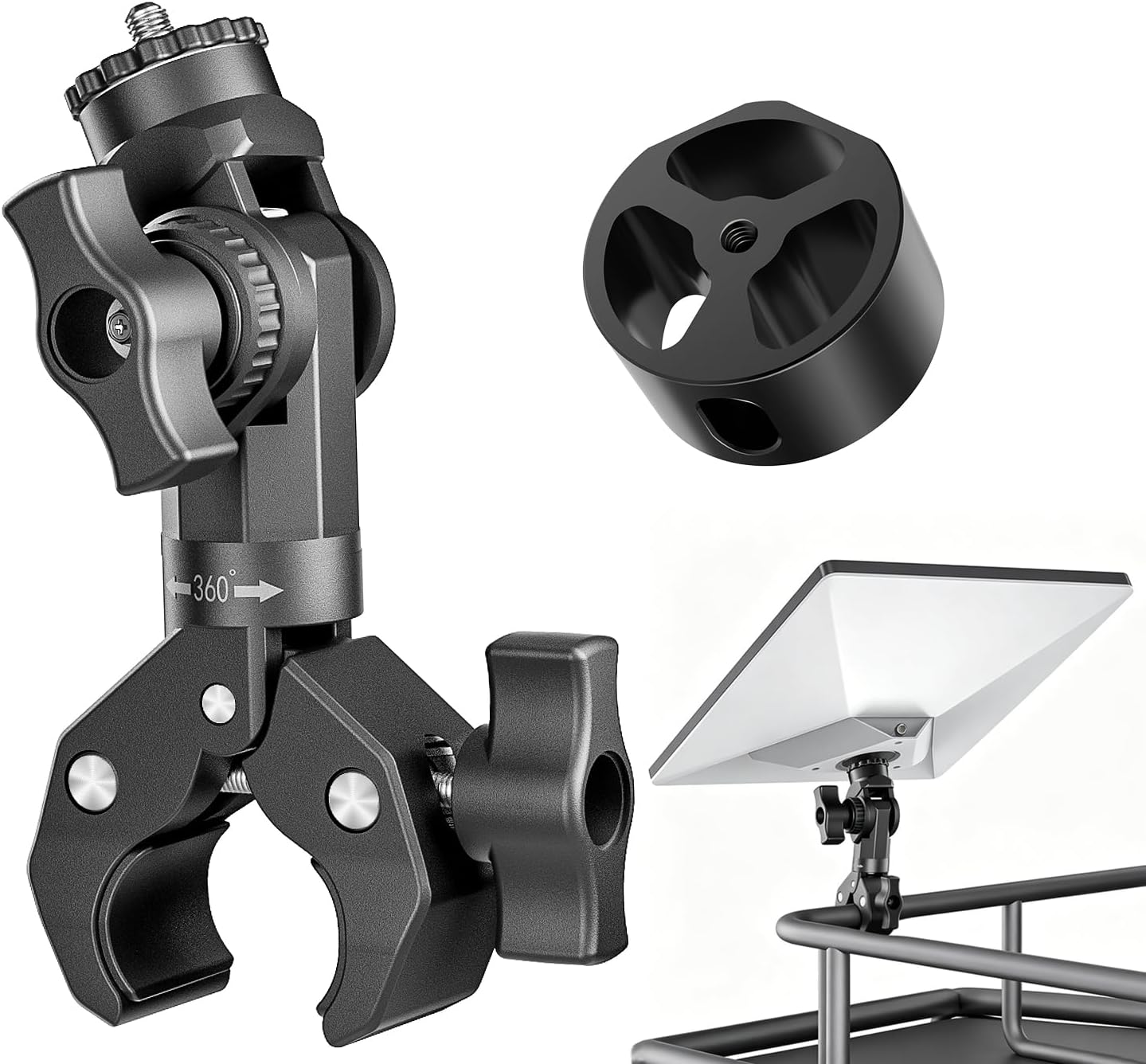 Starlink Mini Mount 2025/2026, Adjustable Aluminum Starlink Mini Pipe Adapter and Flat Mount for RV, Pole, Yacht, Camper, Roof Rack, Starlink Mini Accessories for Outdoors