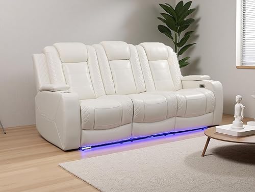 Miniatura 30 de Juego de sofás reclinables eléctricos, juegos de muebles de sala de estar, sofá reclinable eléctrico moderno negro, sofá biplaza y silla con Negro