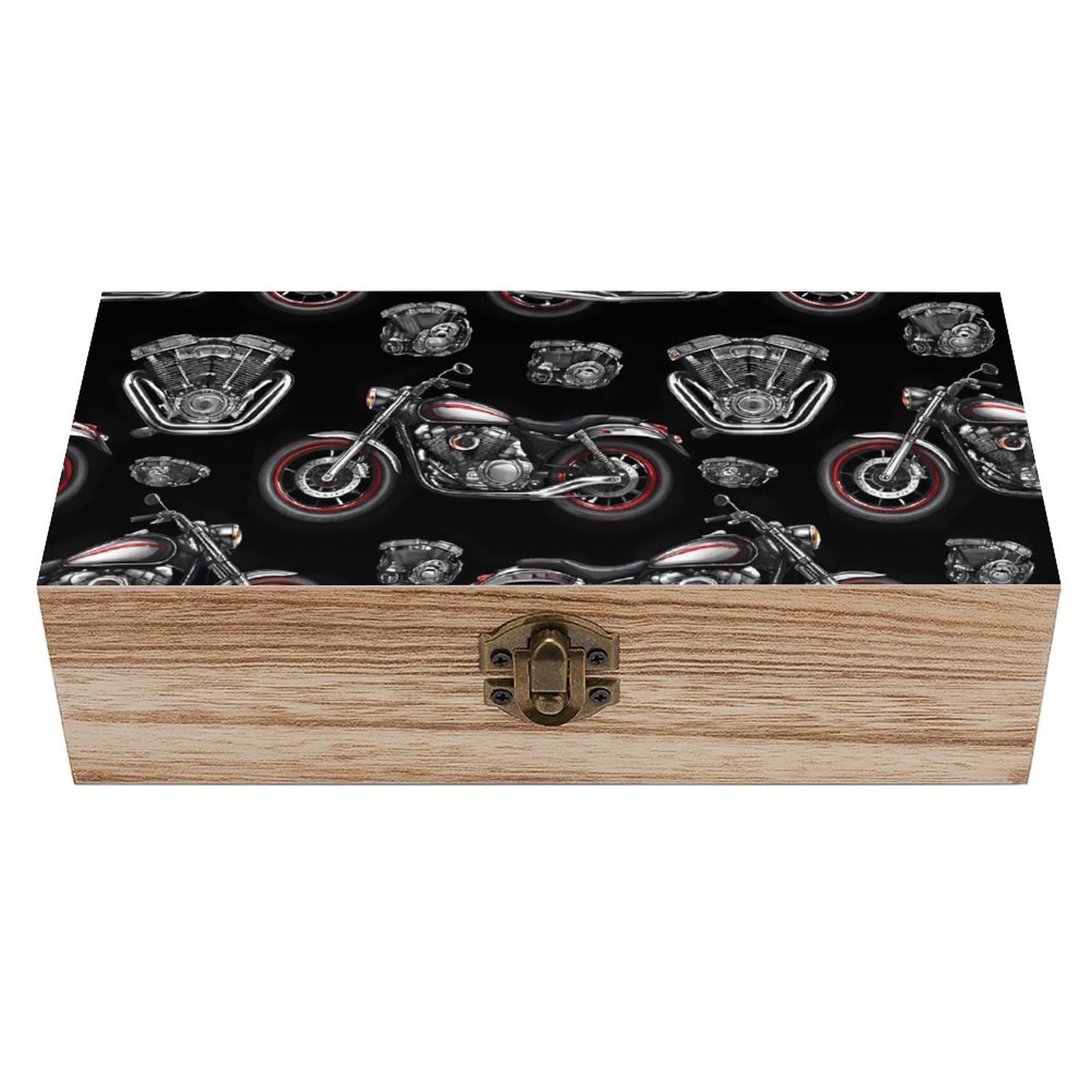 HLBSDM Motocross Dirt Bike Motorcycle Wooden Storage Box