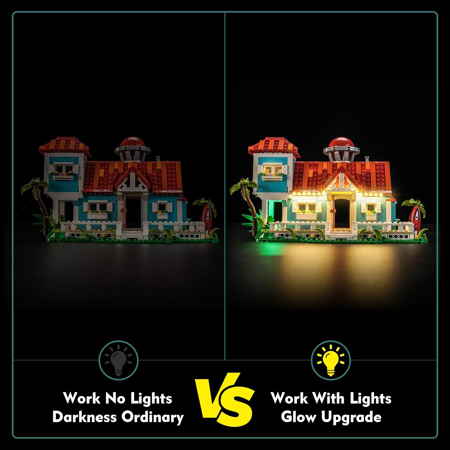 LocoLee Light kit Compatible with Lego Lilo and Stitch Beach House - No Model Only Light, LED Lighting Accessories Compatible with Lego Lilo and Stitch's Beach Vacation Home 43268