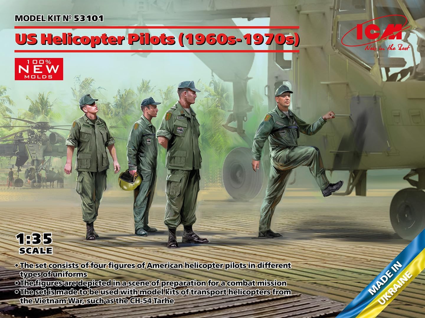 ICM 53101 - US Helicopter Pilots (1960s-1970s) (100% New molds) - Scale 1:35