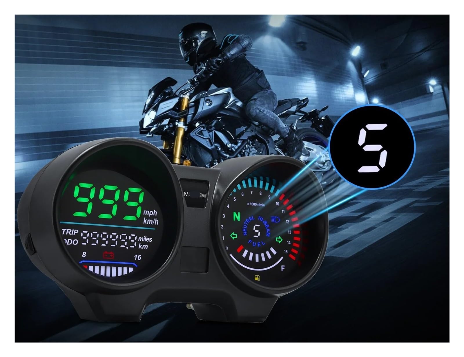 Contagiri contachilometri LED Digitale Cruscotto Del Motociclo Tachimetro Per CG125 RPM Meter Moto Dashboad Pannello Digitale Per TITAN 150 CG150 Fan150