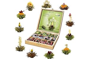 Creano Wooden Flowering Tea Box Embellished With 12pcs Flowering Tea