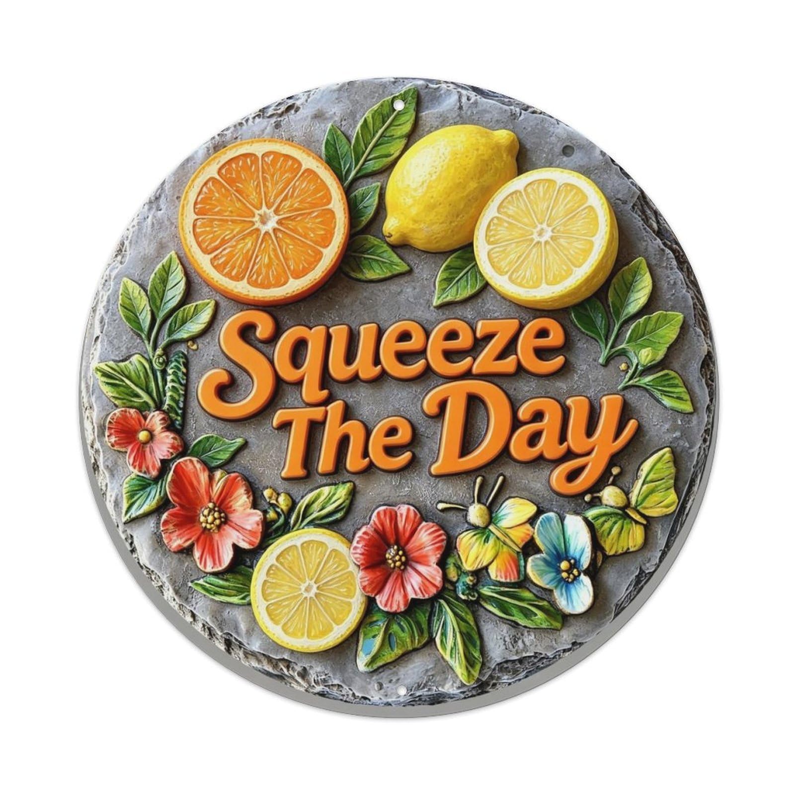 Squeeze The Day Metal Tin Sign Plaque