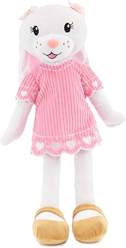 Muñeca de bebé suave de peluche, conejito de 18 pulgadas, muñeca de trapo de felpa con 2 juegos de ropa, mi primer juguete de peluche para niñas,