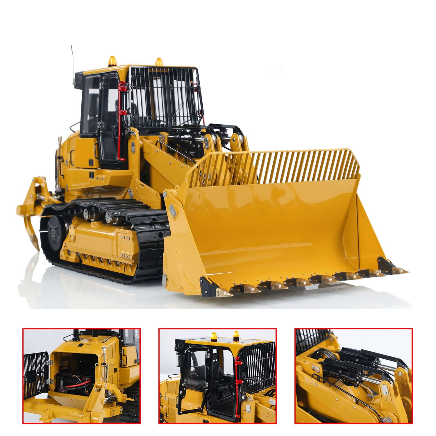 Wheelfun LESU 1/14 RC Idraulico Tracciato Loader Aggiornamento 973K Auto Apribile Secchio Posteriore Aratro Adulto Hobby