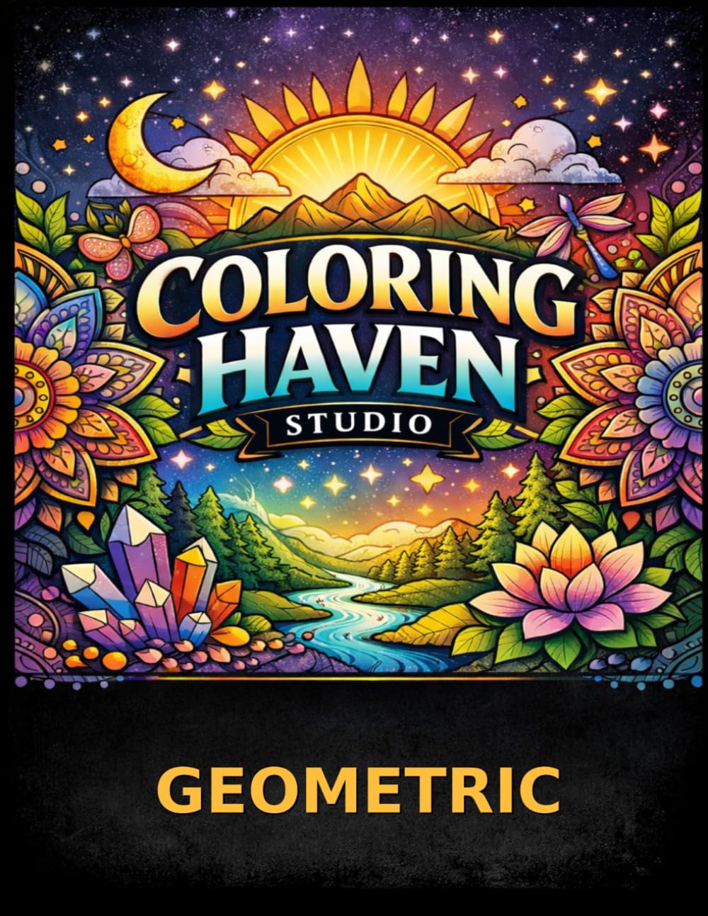Geometric Mandala Coloring Book for Adults: Stress Relief, Relaxation, and Mindfulness with Intricate Symmetrical Designs