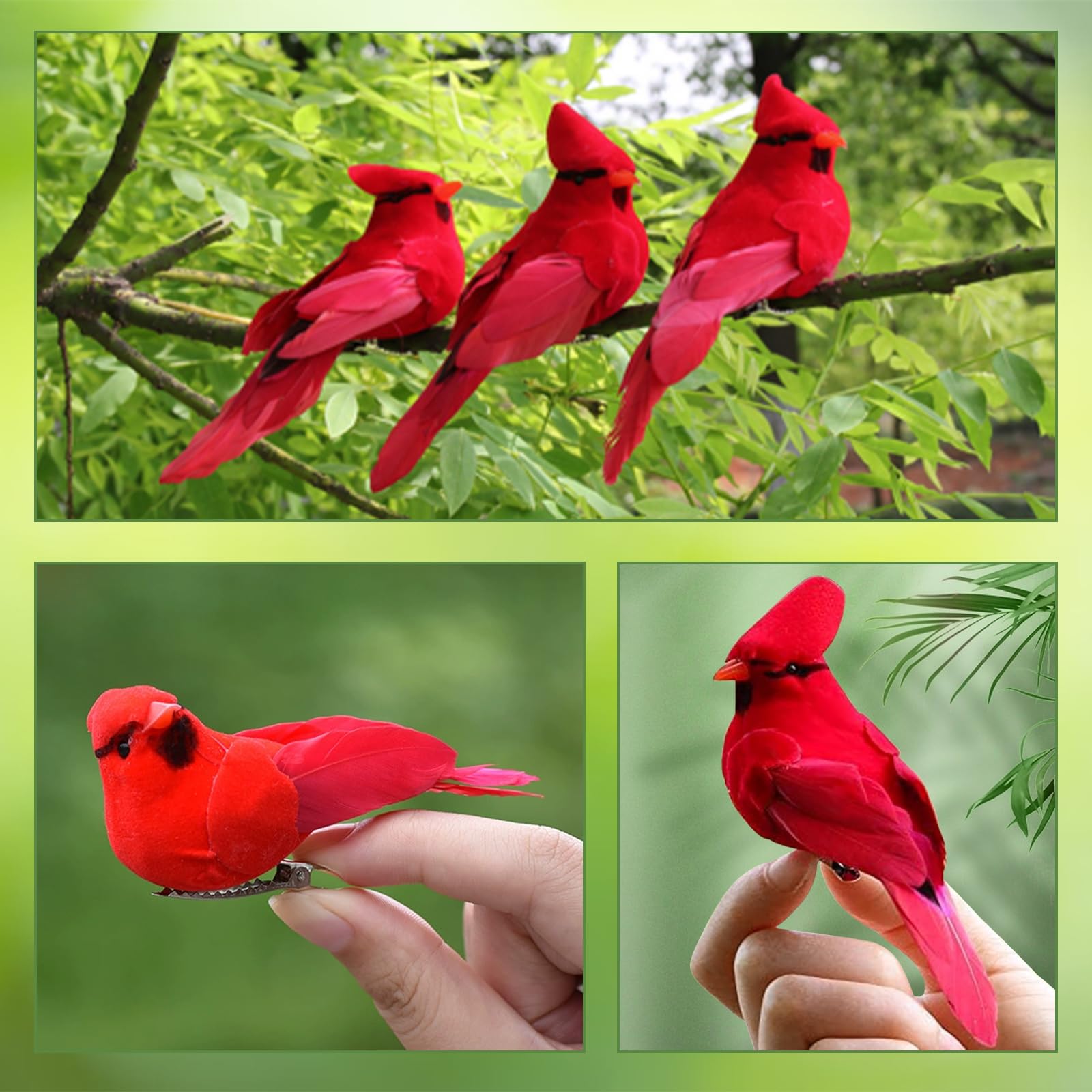Amazon.com: Ciarain Artificial Feathered Cardinal Birds Ornament