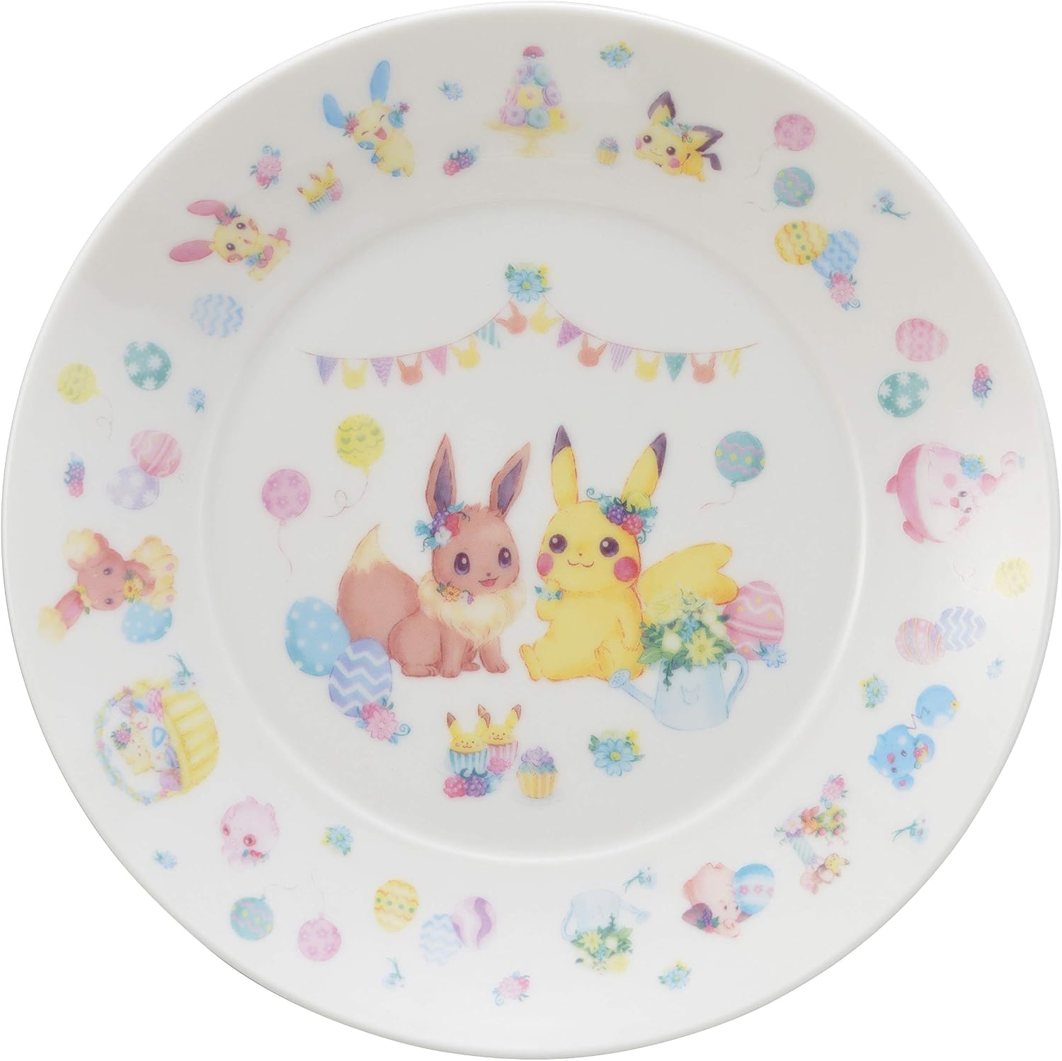 ポケモンセンターオリジナル プレート Easter Garden Party ピカチュウイーブイ柄 Sief Sk Ca