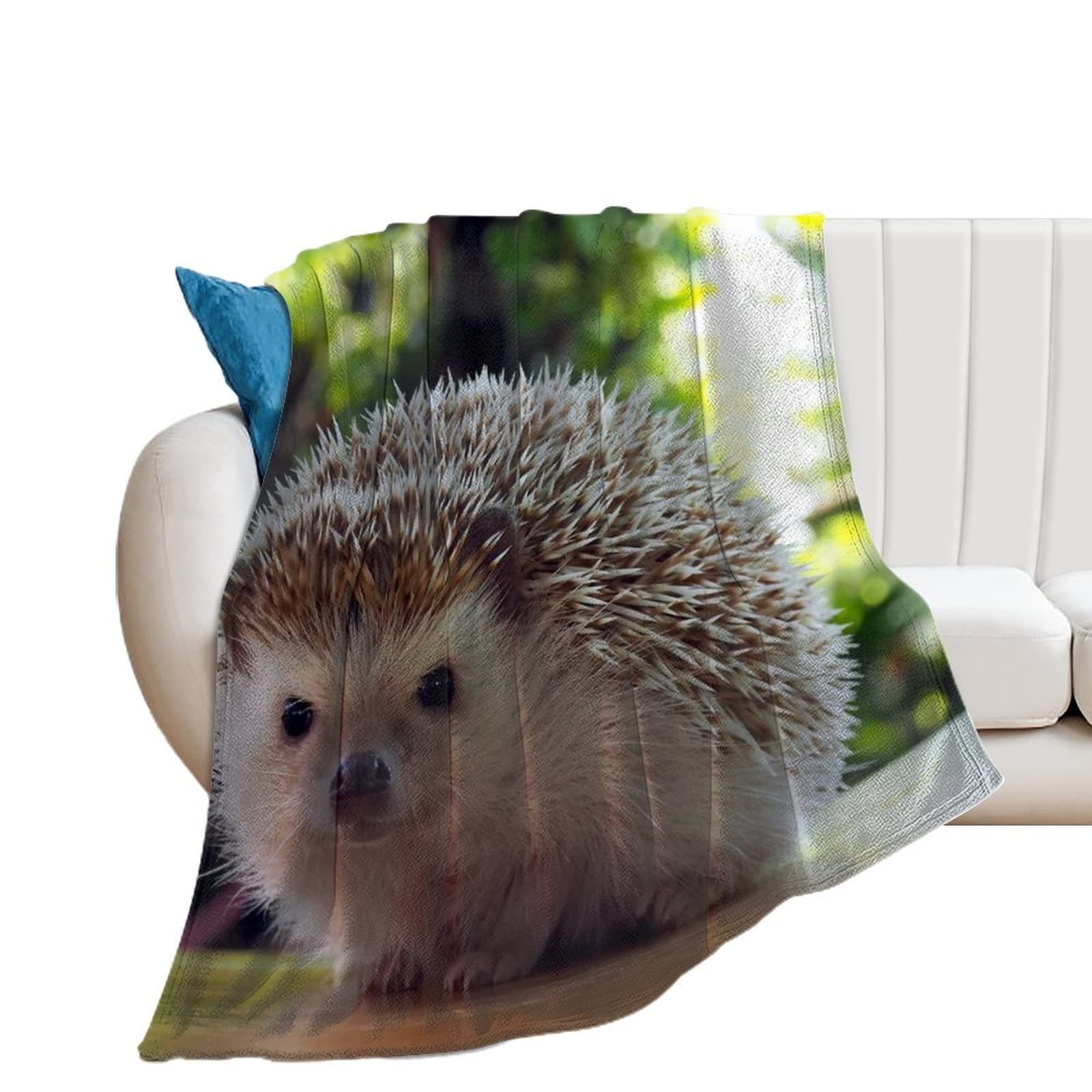 Couverture polaire douceur absolue plaid flanelle hérisson jeté de lit chic