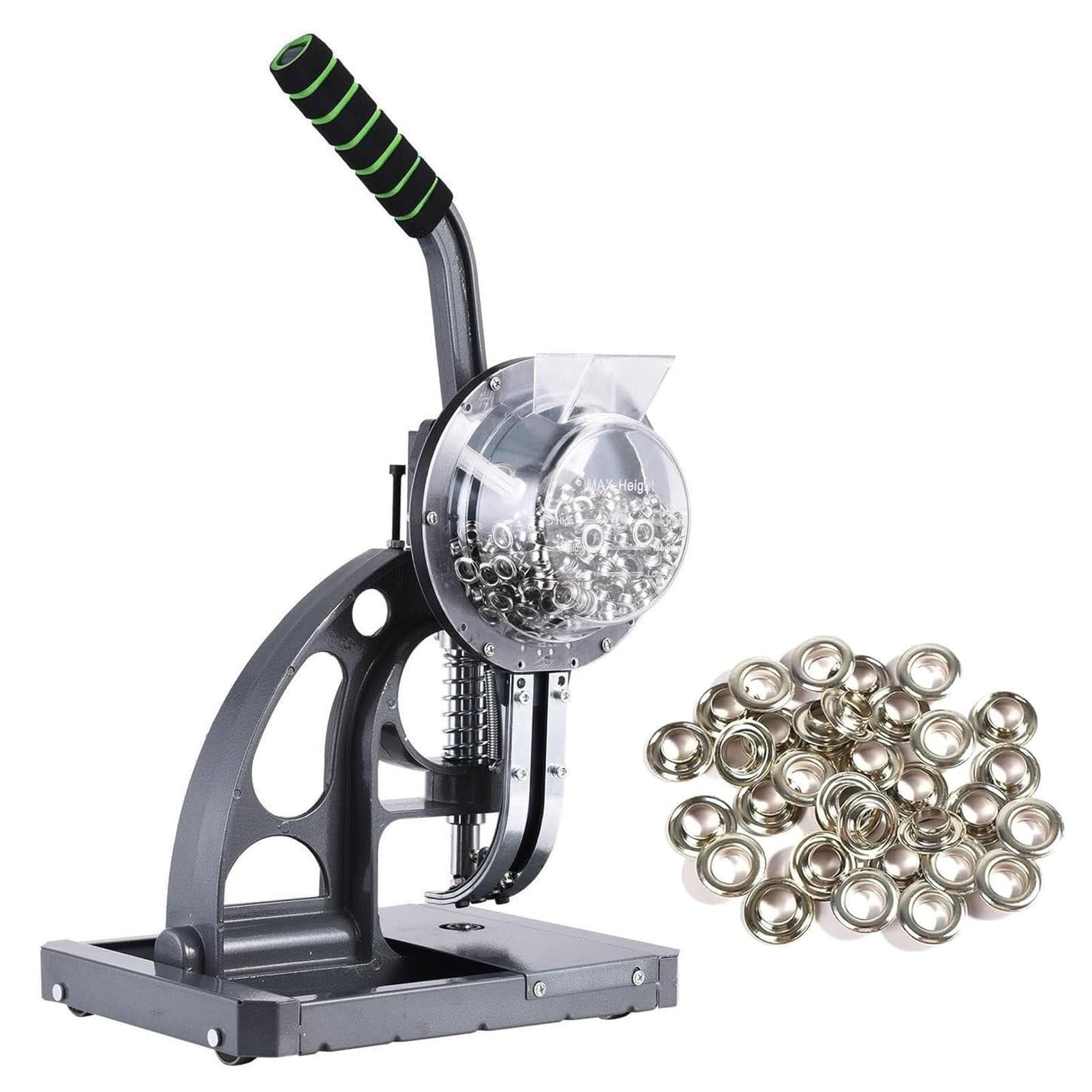 Kit per occhielli con 1000 occhielli – Setter occhielli portatile per progetti fai da te, striscioni, pelle, teloni, facile da usare e durevole, compatibilità 10/12 mm