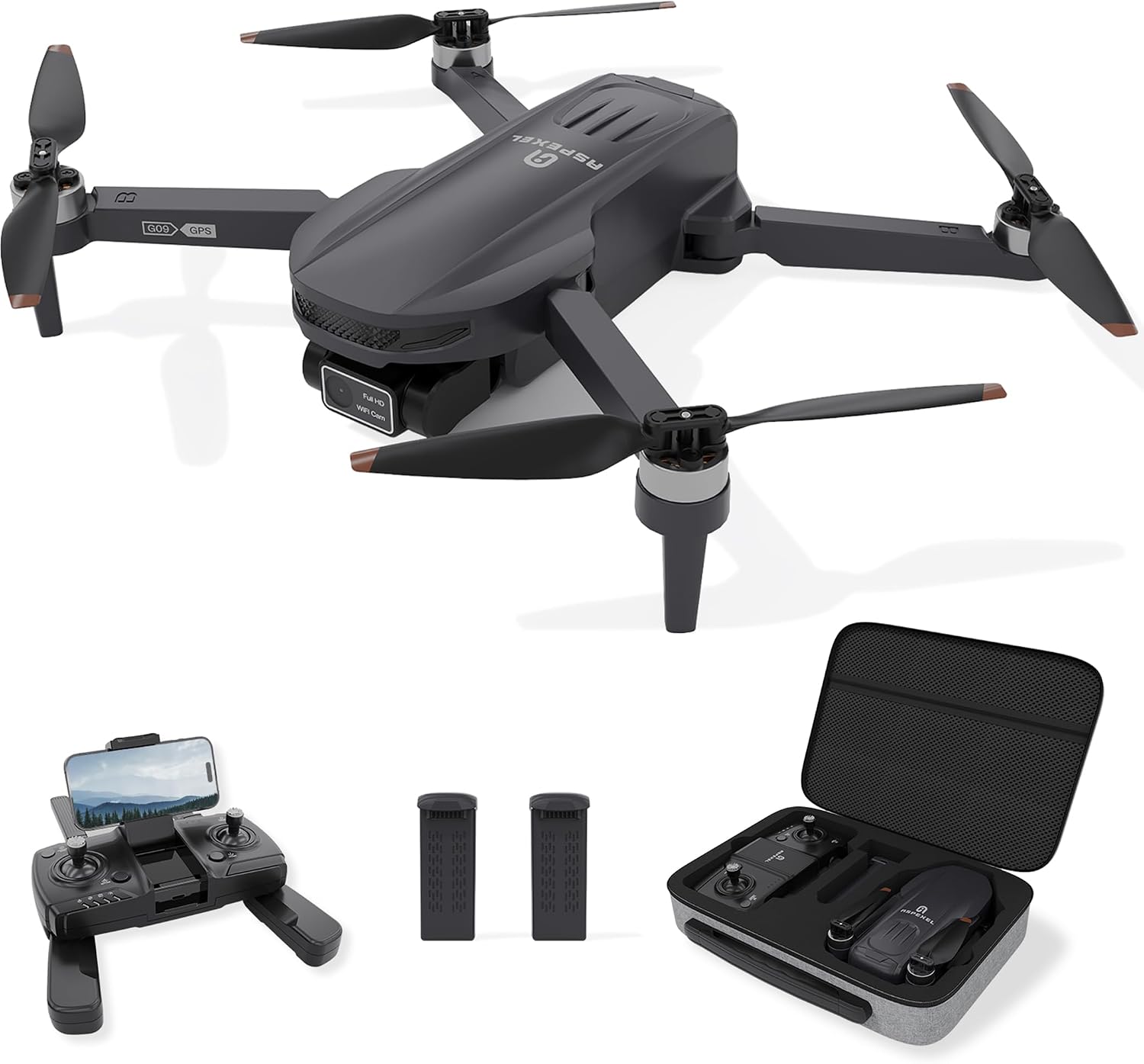 GPS Drone with 4K Camera for Adults, 2 Axis Gimbal EIS with Brushless Motor, 2 Batteries for 40 Mins Flight Time, 90° Adjustable Len