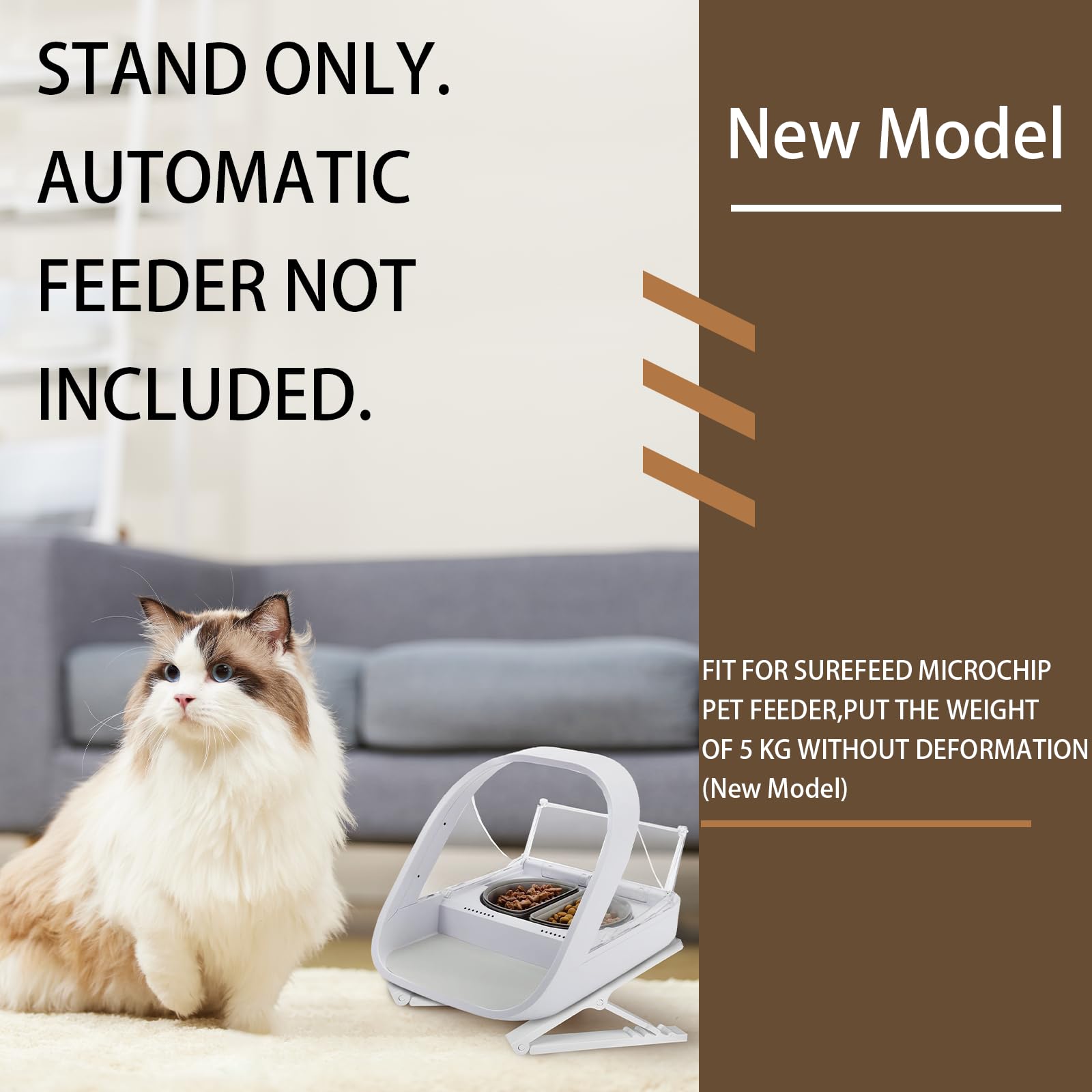 Compatible with Surefeed Microchip Pet Feeder, Adjustable Elevated Cat Pet Feeder Stand, Tilt Angle 20-45 Degrees, Promotes Comfortable Eating Posture and Neck Health (New Model) - image 6