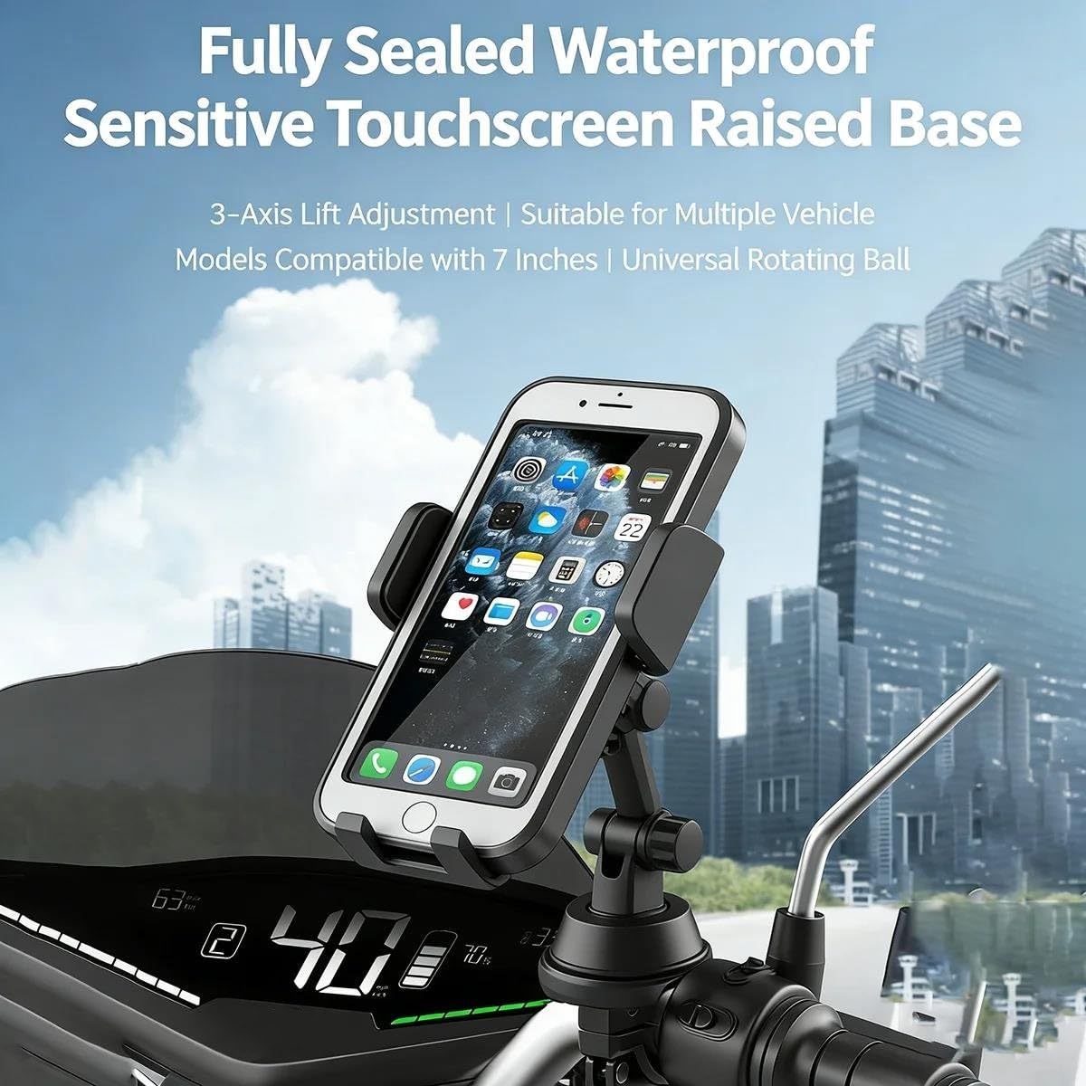 Supporto Telefono Moto Bici Impermeabile Universale GPS Regolabile Per Smartphone 4.7-6.8 Pollici Accessori Ciclismo