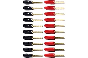 CESS Banana Pin Plug Open Screw Type Cable Connector - Tip Banana Plugs (20 Pack)