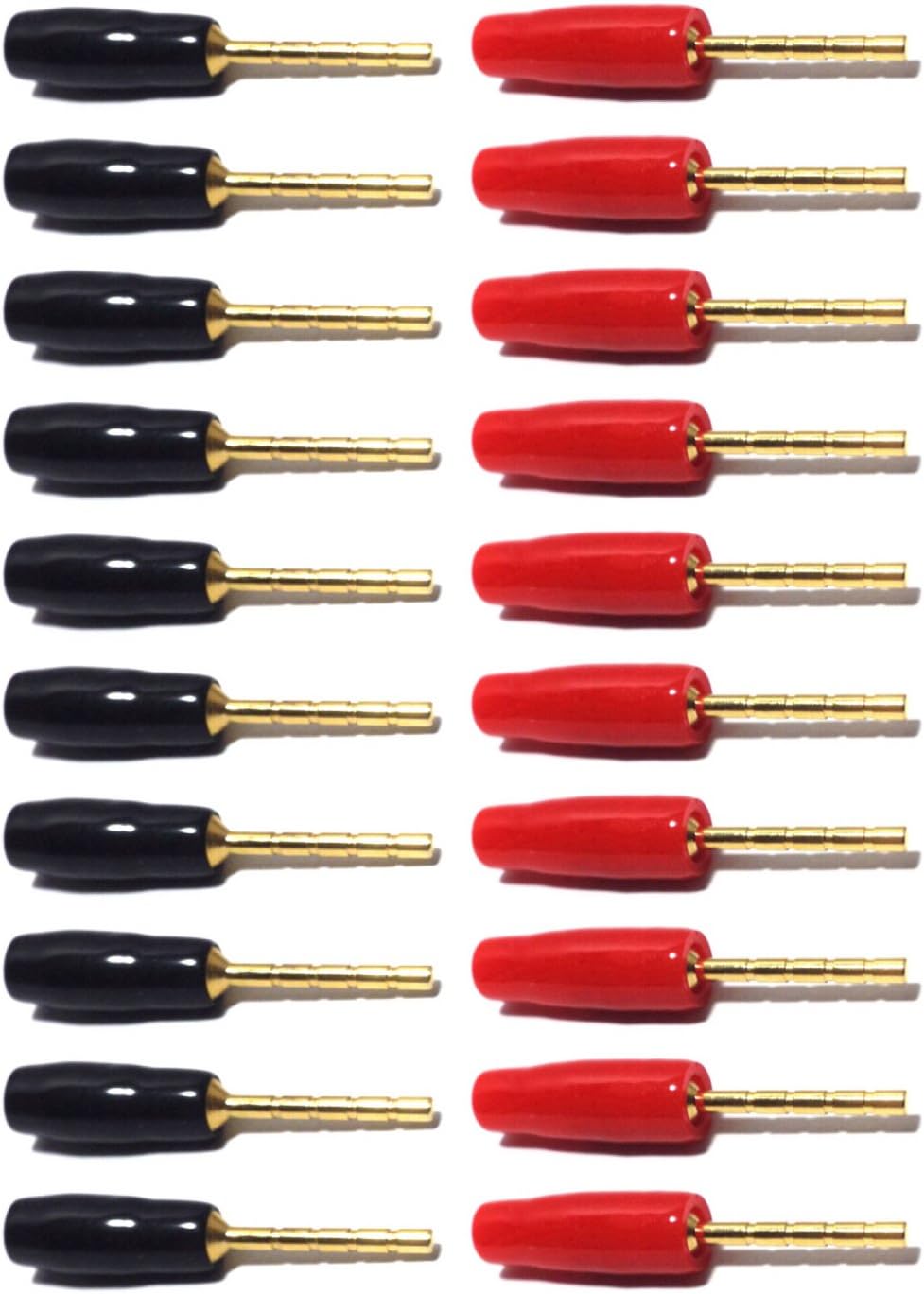 CESS Banana Pin Plug Open Screw Type Cable Connector - Tip Banana Plugs (20 Pack)