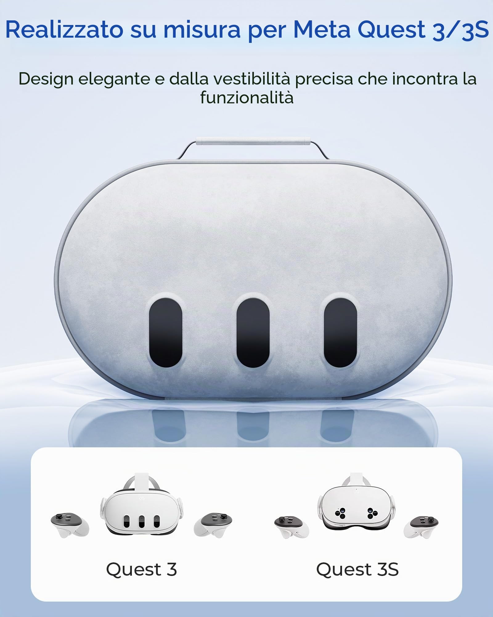 Aubika Custodia Rigida per Meta Quest 3, Compatibile con Quest 2 e Pico 4