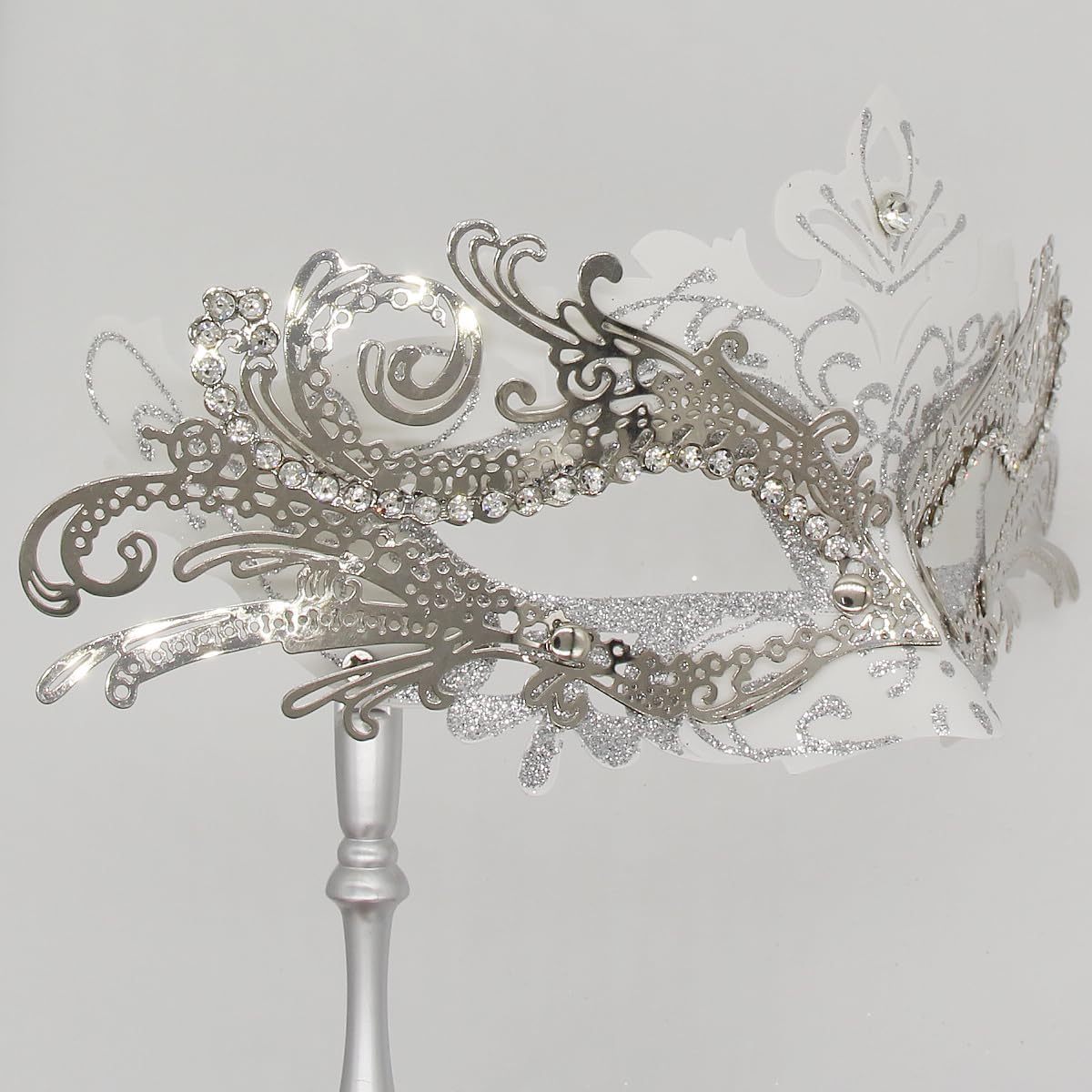 WILOVCOS Womens Masquerade Mask with Stick, Handheld Mardi Gras Mask,Venetian Party Masks - Image 7